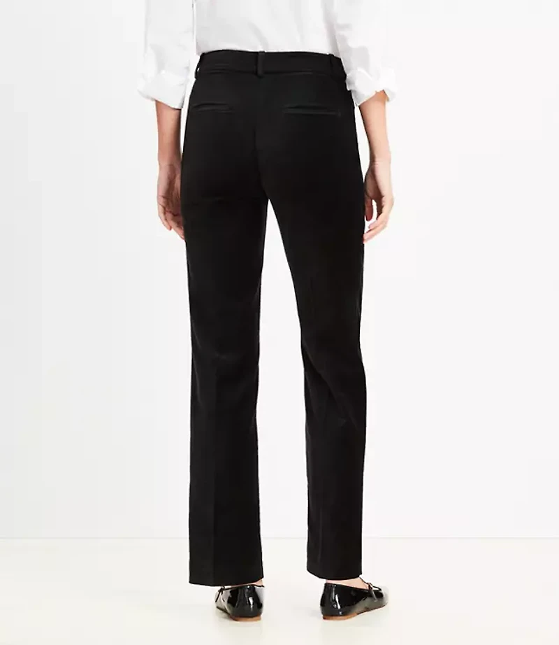Tall Pintucked Full Length Straight Pants in Velvet