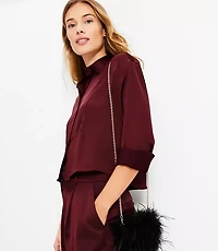 Petite Satin Modern Bib Shirt