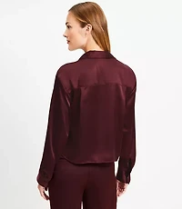 Petite Satin Modern Bib Shirt