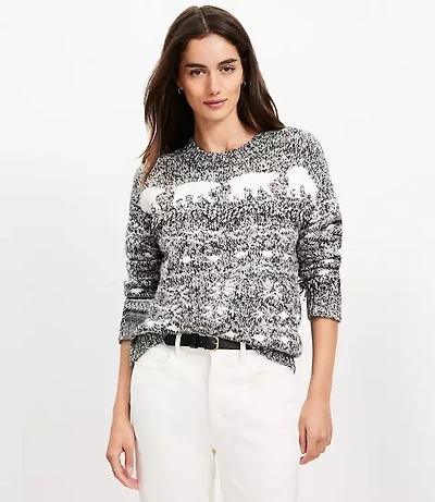 Petite Polar Bear Fringe Sweater