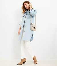 Petite Twill Long Shirt Jacket