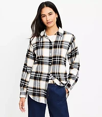 Petite Plaid Tunic Shirt