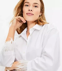 Petite Feathered Cuff Poplin Modern Shirt