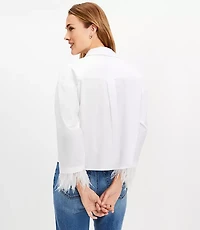 Petite Feathered Cuff Poplin Modern Shirt