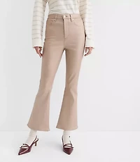 Petite Coated High Rise Kick Crop Jeans Gold