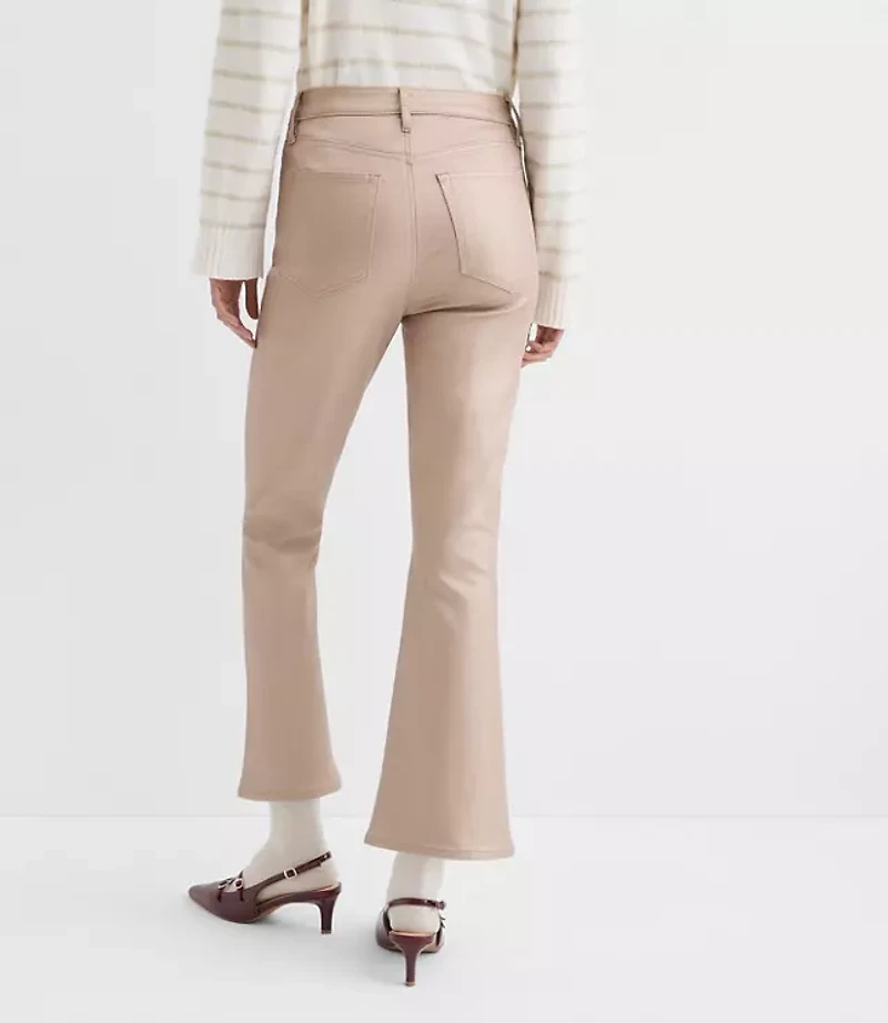 Petite Coated High Rise Kick Crop Jeans Gold