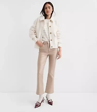 Petite Coated High Rise Kick Crop Jeans Gold