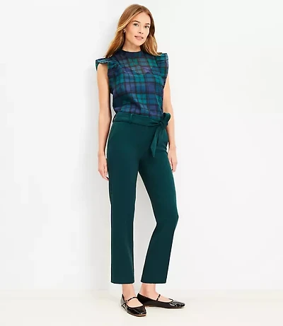 Petite Tie Waist Riviera Slim Pants Doubleface