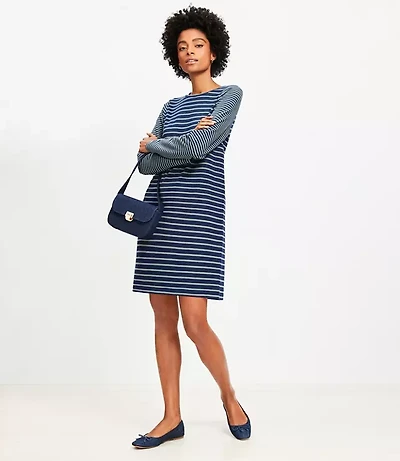 Petite Striped Terry Mini Dress