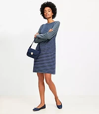 Petite Striped Terry Mini Dress
