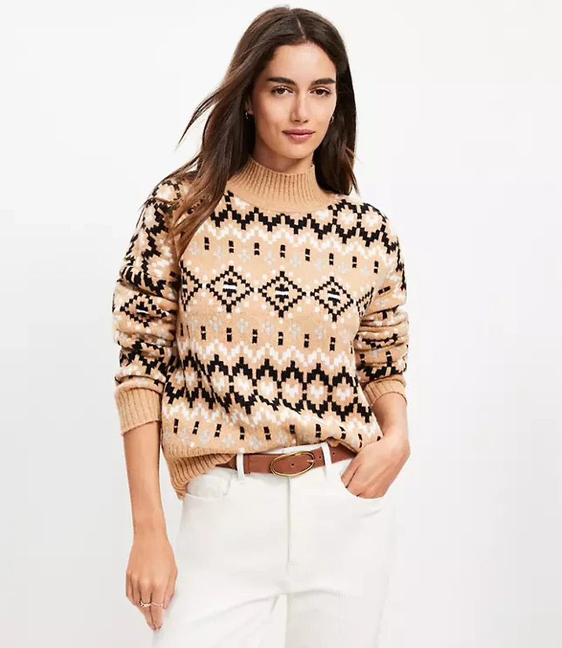 Fair Isle Modern Turtleneck Sweater