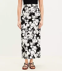 Garden Linen Blend Column Midi Skirt