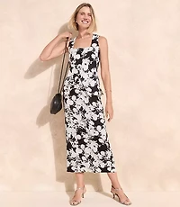 Garden Linen Blend Column Midi Skirt