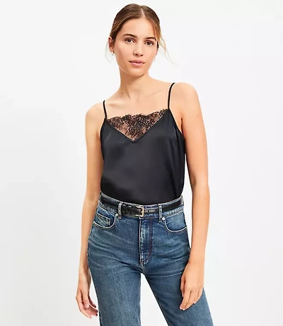 Petite Lace Satin Cami