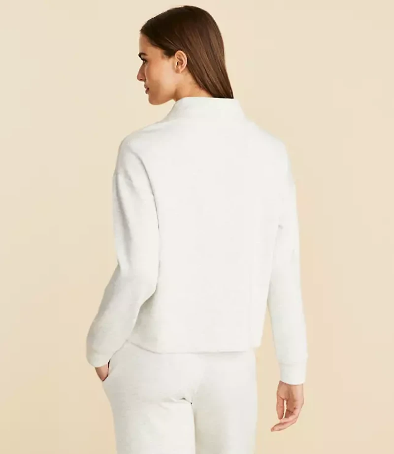 Lou & Grey Heathered Scubasoft Wrap Neck Popover