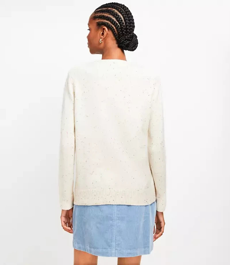 Flecked Relaxed V-Neck Sweater