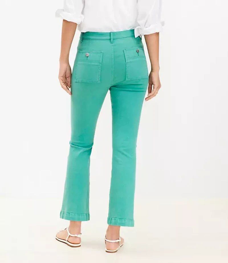 Patch Pocket Kick Crop Jeans Mellow Mint