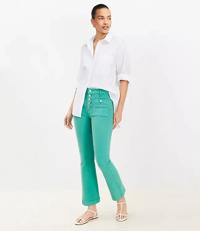Patch Pocket Kick Crop Jeans Mellow Mint