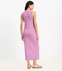 Stripe Perfect Ribbed Tank Midi Dress