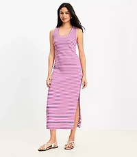 Stripe Perfect Ribbed Tank Midi Dress