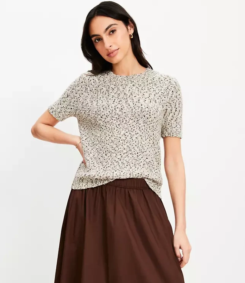 Marled Textured Sweater Tee