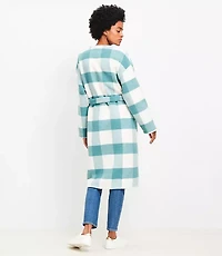 Plaid Belted Wrap Jacket