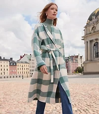 Plaid Belted Wrap Jacket