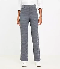 Petite Full Length Straight Pants Houndstooth Brushed Flannel