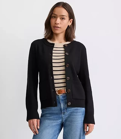 Waisted Patch Pocket Cardigan