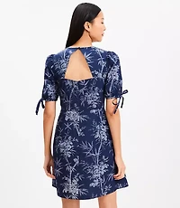 Palm Cutout Back Tie Cuff Mini Dress
