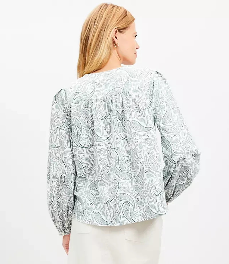 Petite Paisley Corduroy Blouse