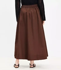Poplin Pull On Maxi Pocket Skirt
