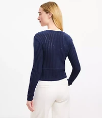 Pointelle Tie Front Cardigan