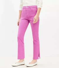 Vent Hem High Rise Kick Crop Jeans in Sugar Plum