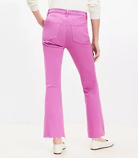 Vent Hem High Rise Kick Crop Jeans in Sugar Plum