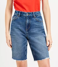Denim Bermuda Shorts Vintage Dark Wash