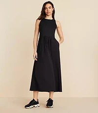 Lou & Grey Wanderweave Mixed Media Maxi Pocket Dress