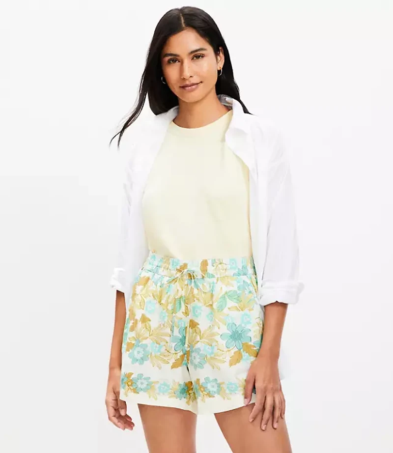 Breezy Shorts in Gardenia Linen Blend