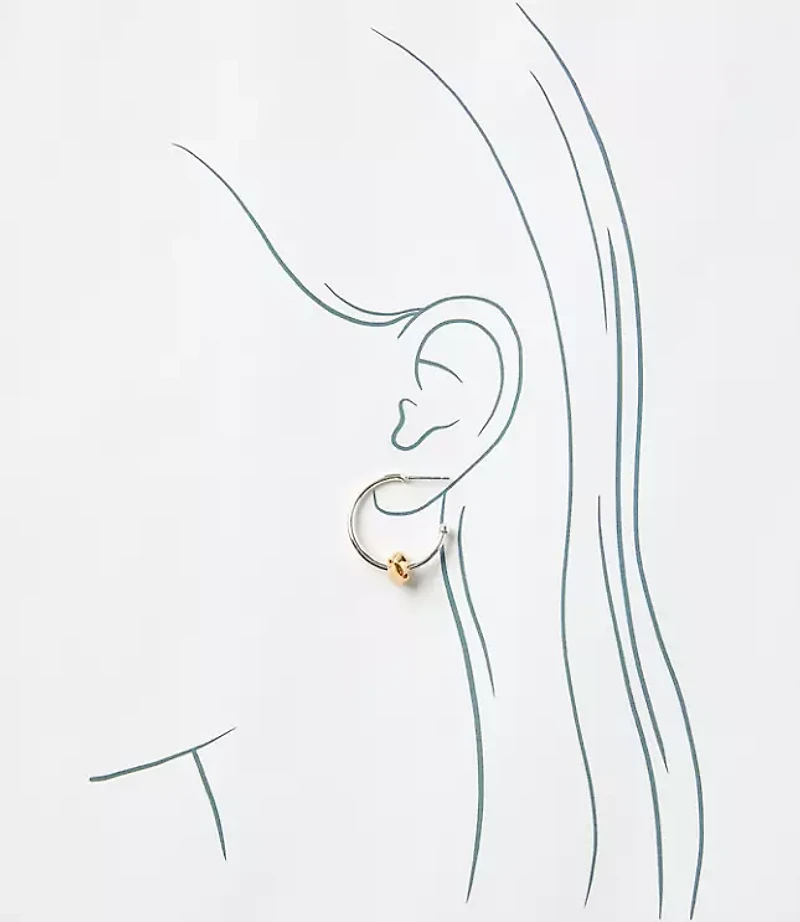 Mixed Metal Knot Hoop Earrings