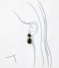 Fabric Wrapped Enamel Drop Earrings