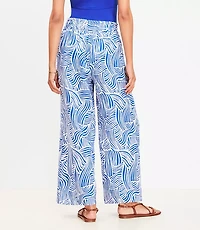 LOFT Beach Spiral Linen Wide Leg Pants