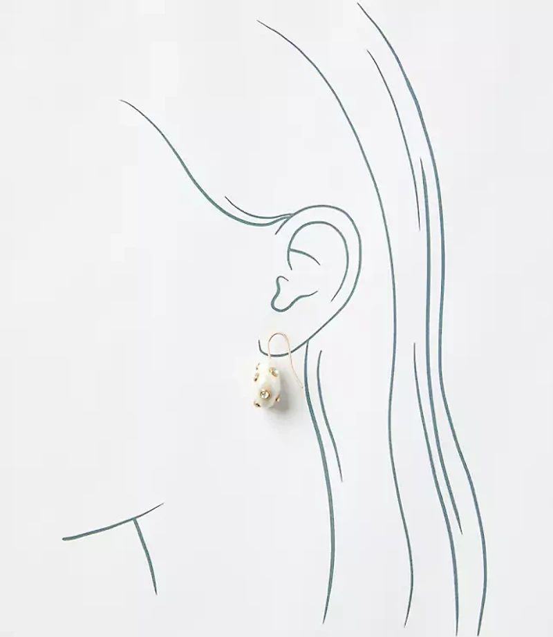 Pearlized Sparkle Drop Earrings
