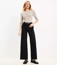 Petite Palmer Wide Leg Ankle Pants Ponte