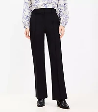 Curvy Pintucked Sutton Flare Pants in Bi-Stretch