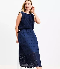 Eyelet Midi Pocket Skirt