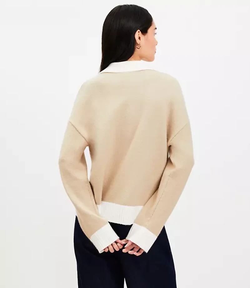 Colorblock V-Neck Sailor Sweater