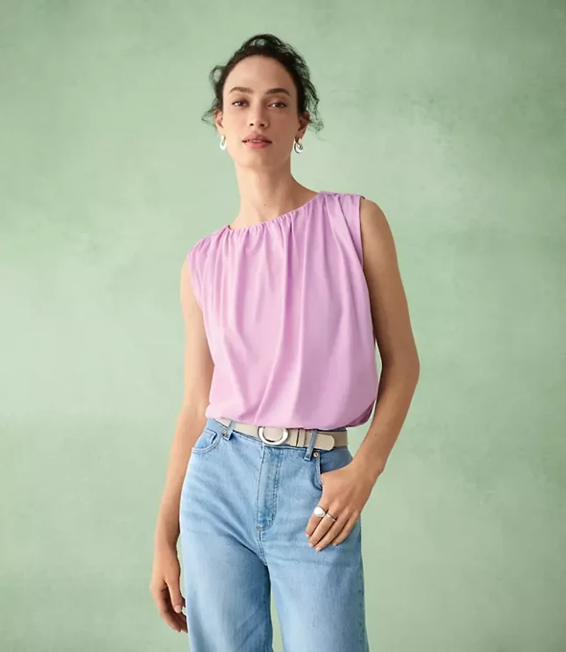 Ruched Bubble Hem Shell