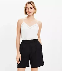 Embroidered Scalloped V-Neck Cami