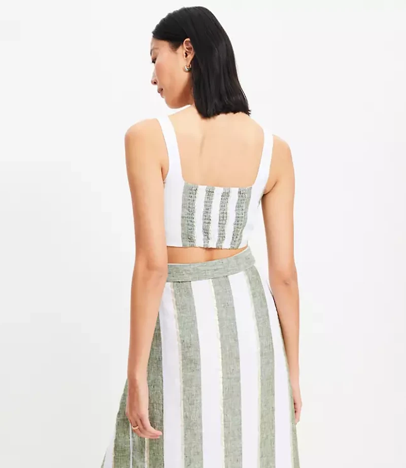 LOFT Beach Striped Linen Square Neck Bralette