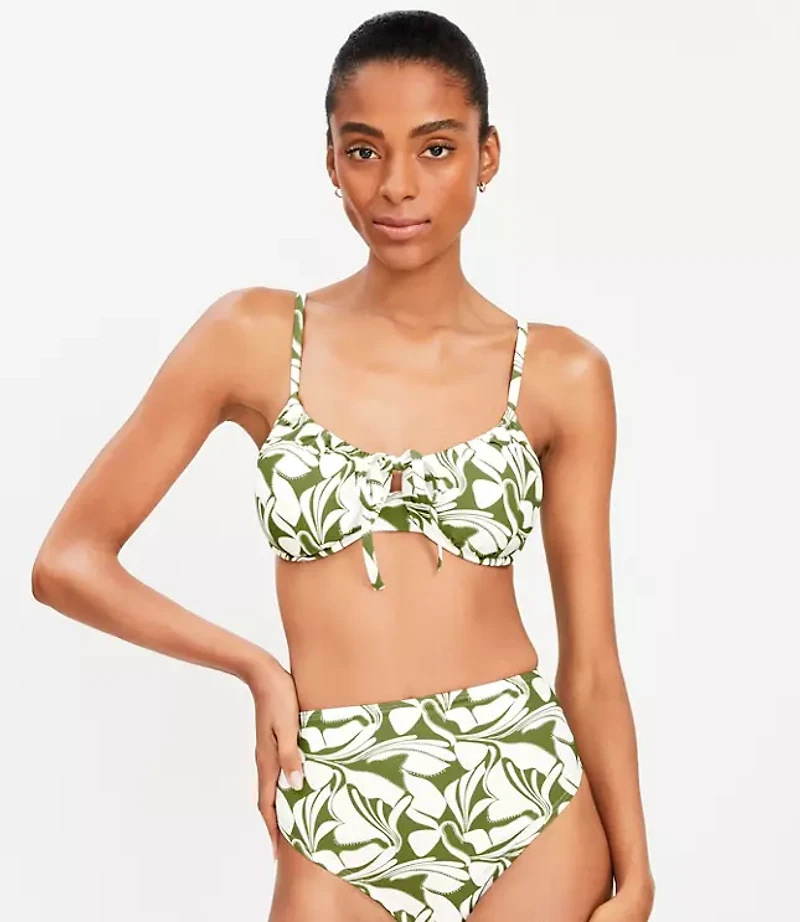 LOFT Beach Swirl Front Tie Bikini Top